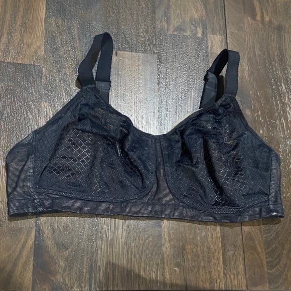 Wacoal 38DDD 38 DDD 38 F Wireless Black Sheer Lace Bra - Picture 1 of 11